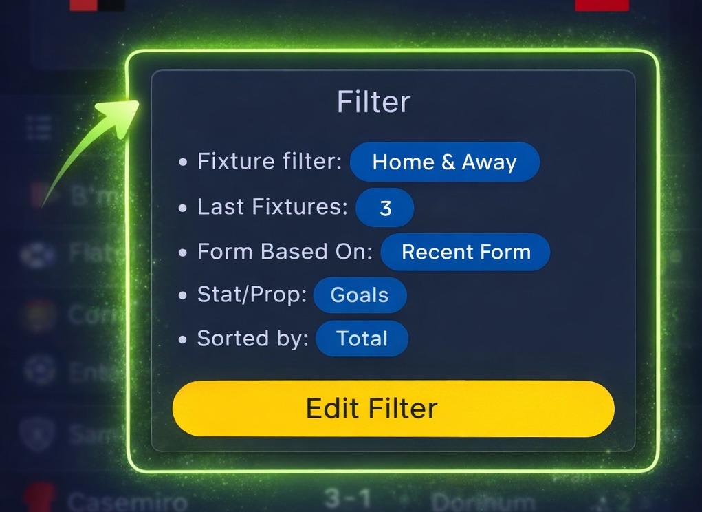 Fixture-based filtering preview